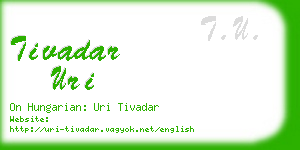 tivadar uri business card